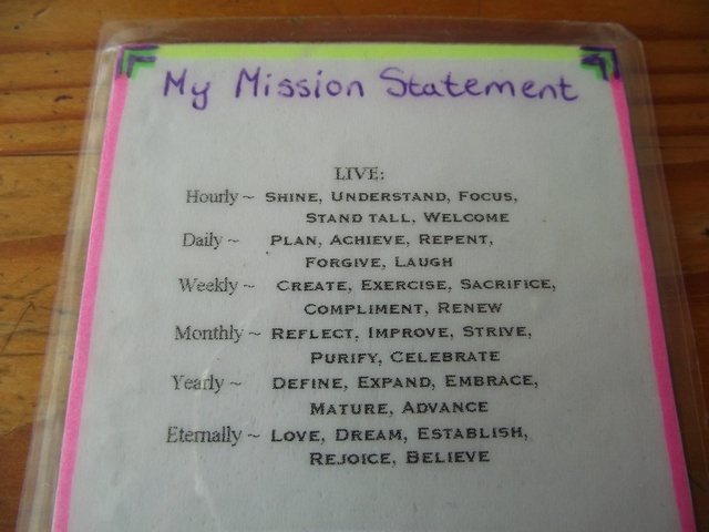 Personal mission statement template word